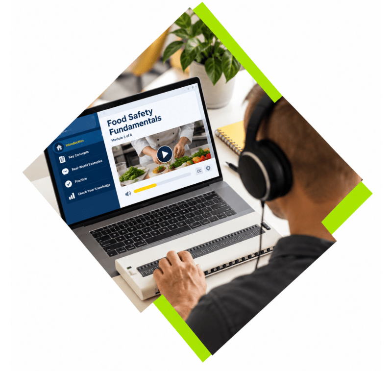 Accessible learning experience designed for easier use
