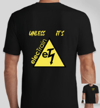 Training Sucks shirt — back view in black with ElecTrain logo