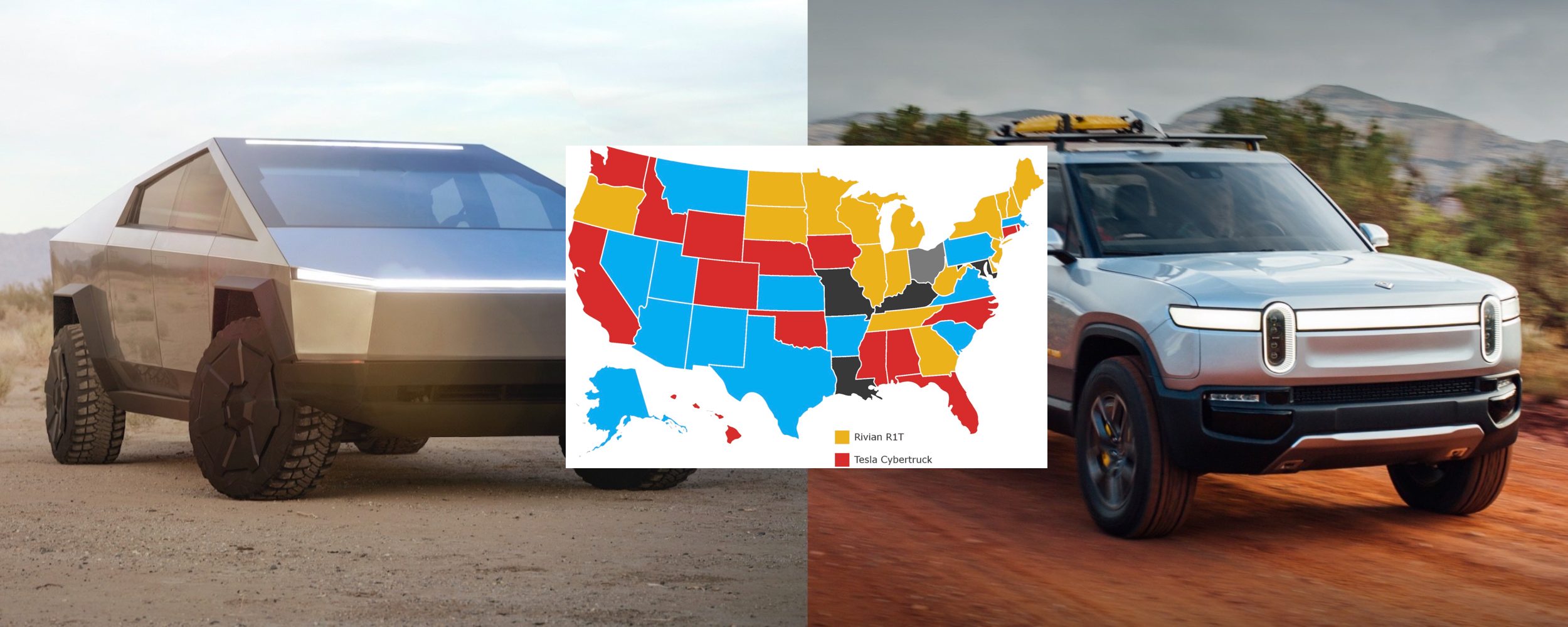 Tesla Cybertruck and Rivian R1T neck and neck in electric