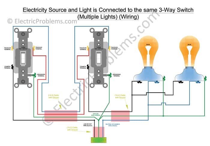 How To Wire A 3 Way Switch With Multiple Lights Electric Problems How To Wire A 3 Way Switch With Multiple Lights Electric Problems