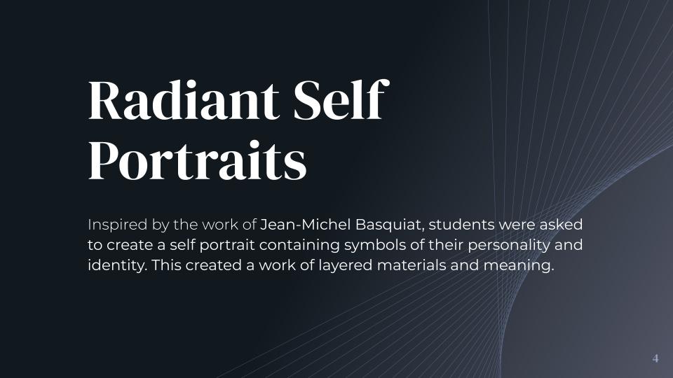 A slide about the activism of self portraits through layered materials