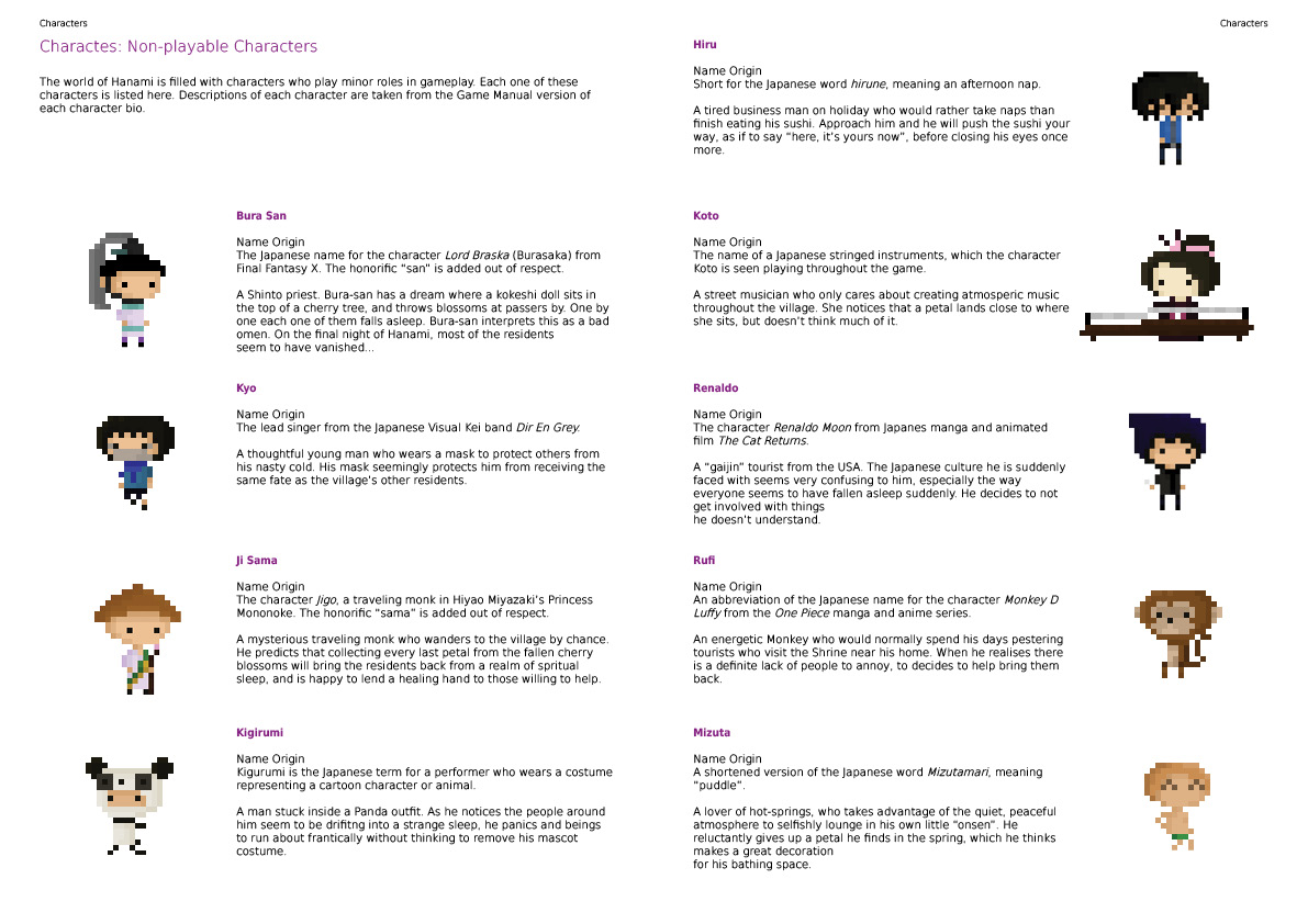 This part of the document is one that will change very little once the concept … Game Design Document Hanami Devlog