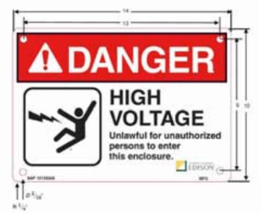 Danger High Voltage - 10x14" Sign
