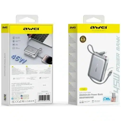 Awei C03 20000mAh 45W Fast Charging Power Bank