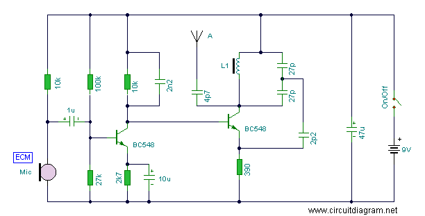 Mini Fm Transmitter With 2 Transistors Electronic Mini Fm Transmitter With 2 Transistors Electronic