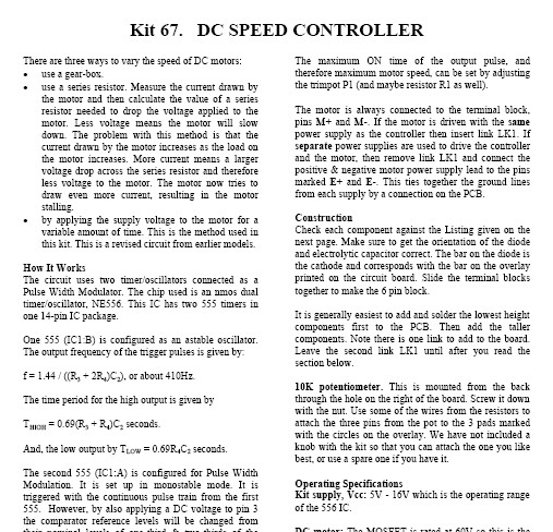 dc motor controller project