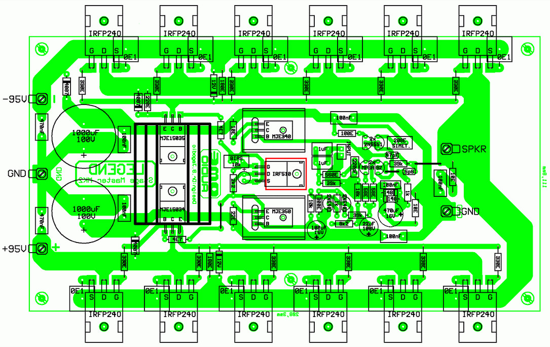 500w-rms-power-amplifier-top-pcb-layout | Electronic Schematic Diagram