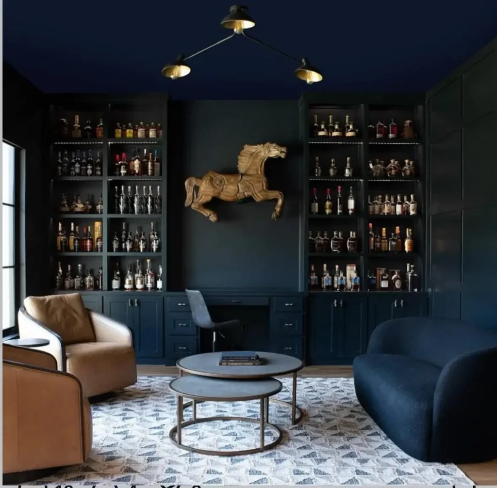 Navy Blue living room drenching