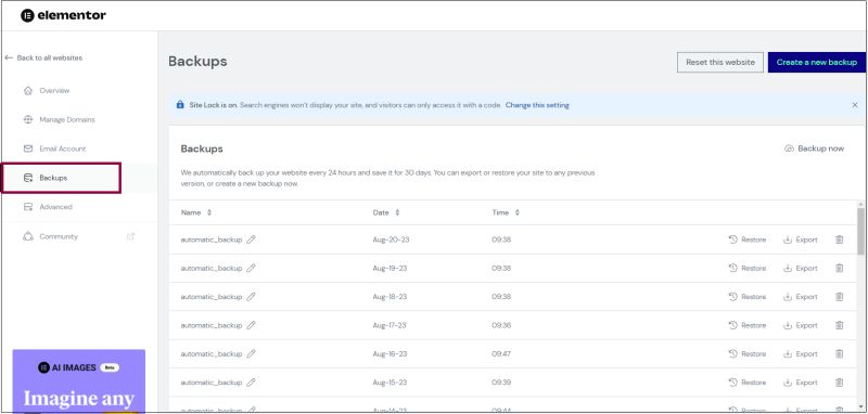 Back Up Your Elementor Host Website Elementor - Colorful Designs - Artistic 4K Collection