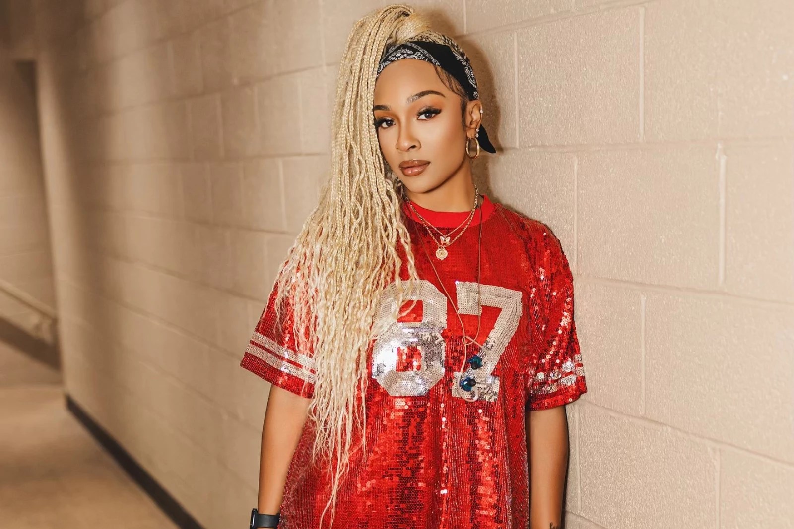 Blonde hair and red top - ADIA Stellar Awards 2025 winner