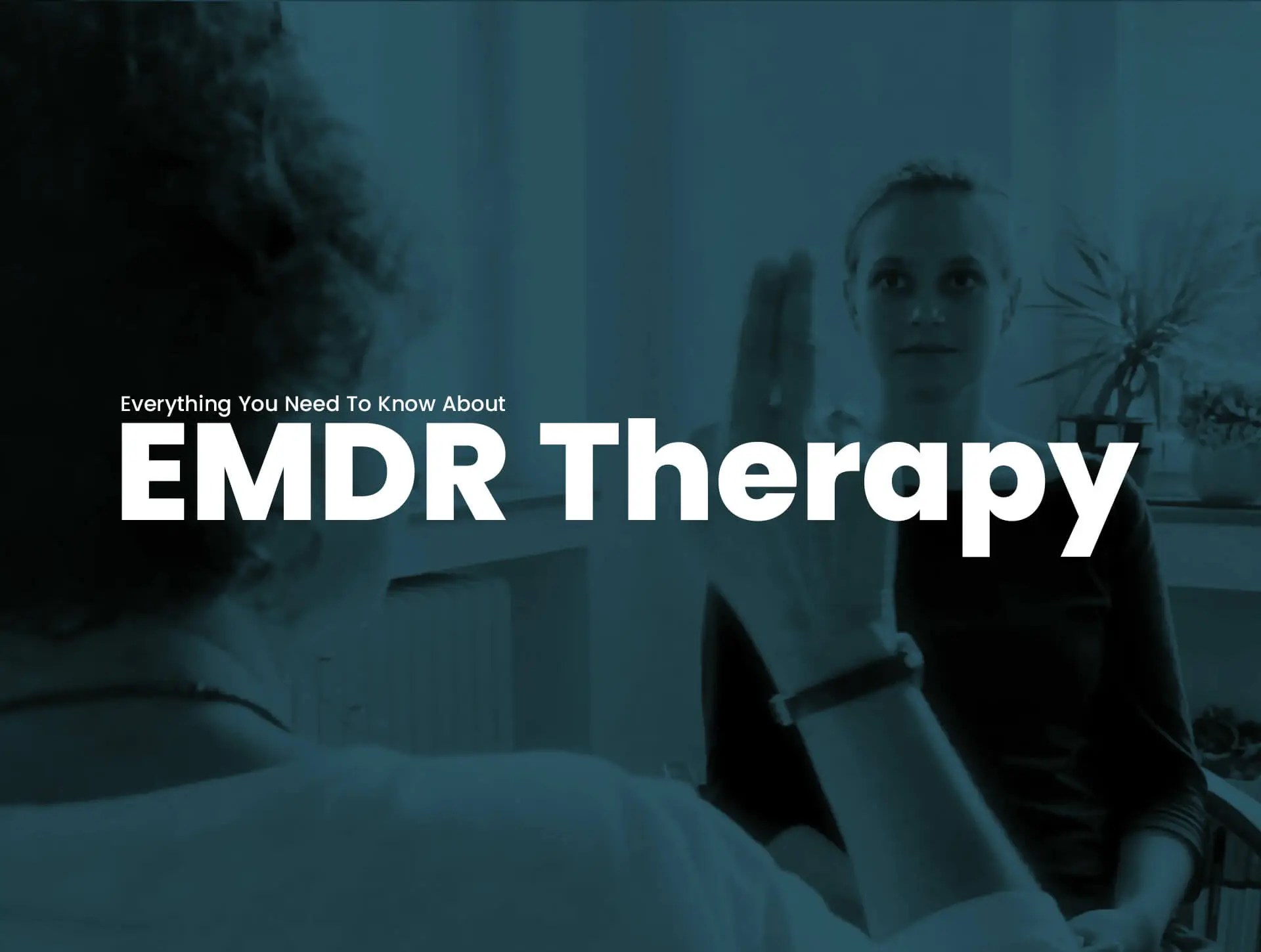 Therapist using hand movements during an EMDR therapy session with a client