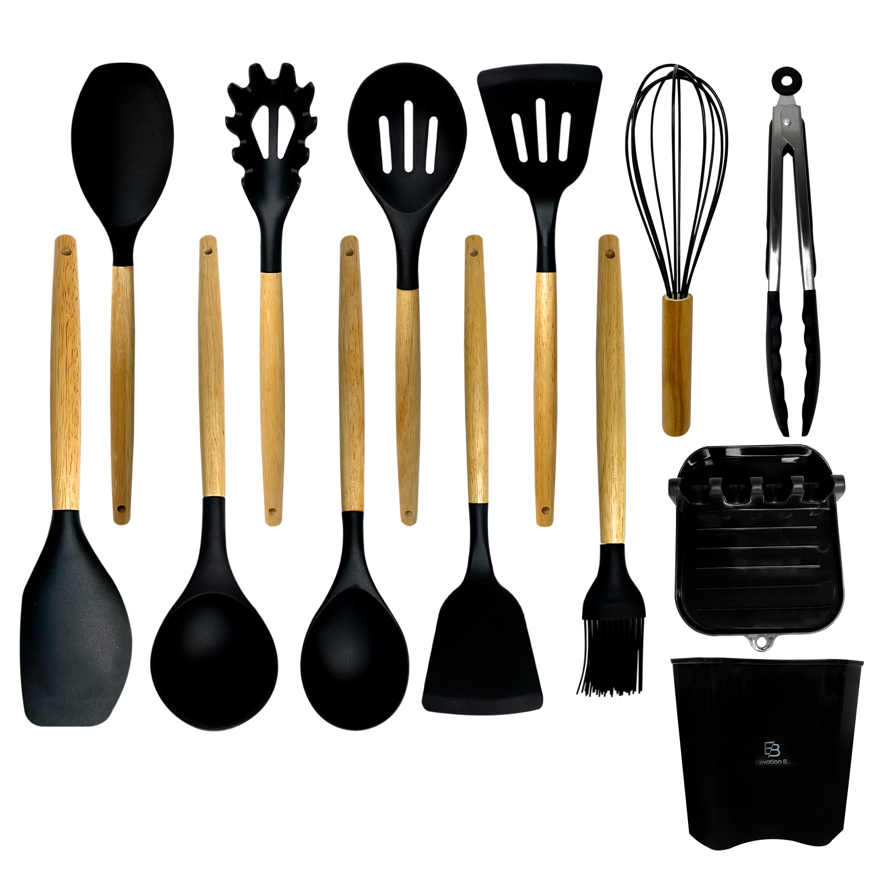 Silicone Kitchen Utensil Set | Black
