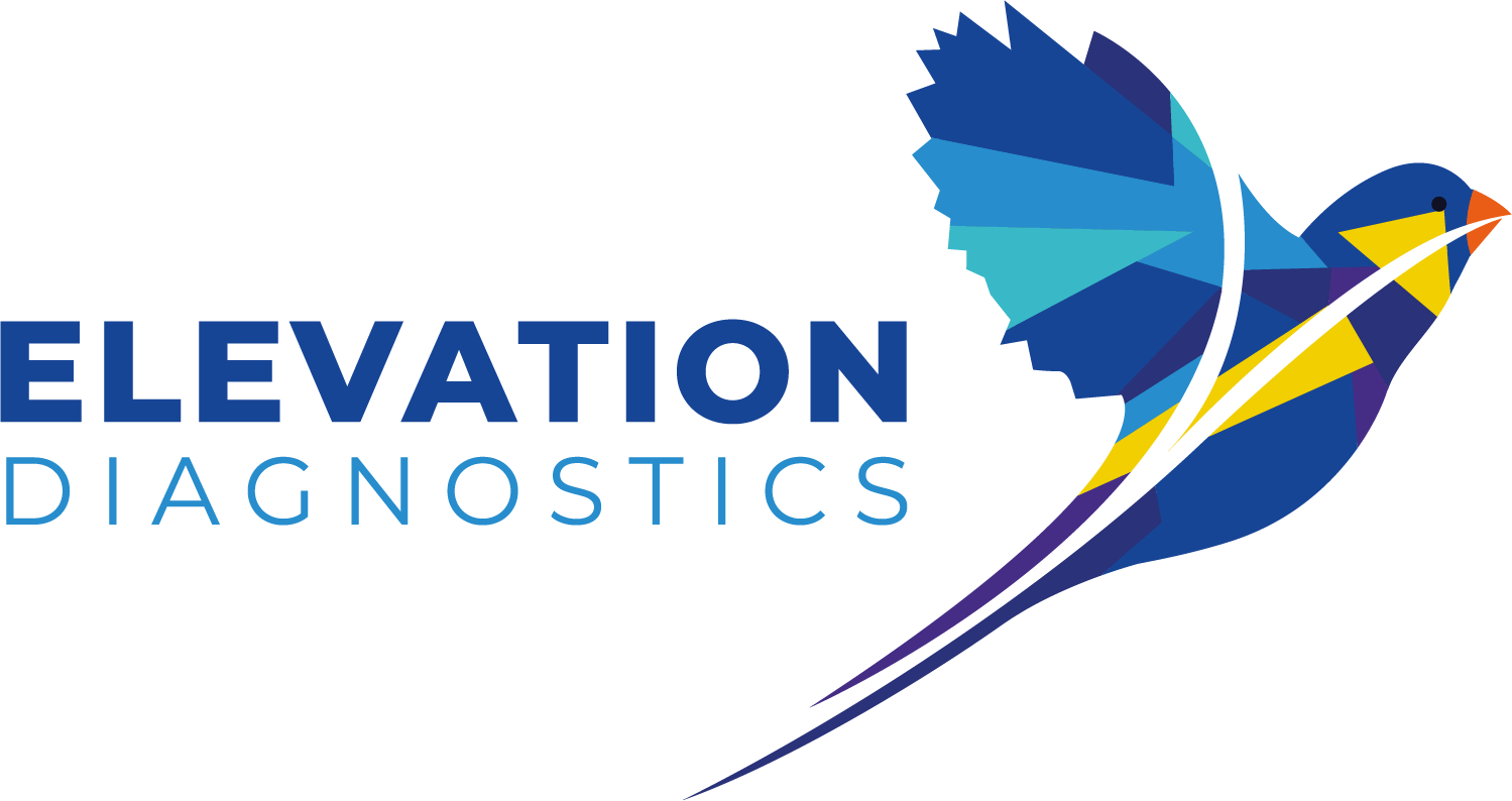 Elevation Diagnostics logo featuring Darwin's finch in flight
