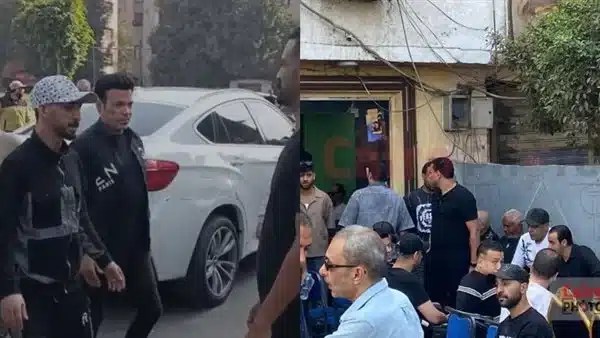 سعد الصغير وحمادة الليثي في جنازة إسماعيل الليثي بإمبابة