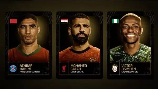 مقارنة صلاح وحكيمي وأوسيمين قبل جائزة الأفضل في إفريقيا 2025