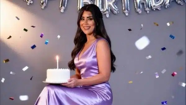 أيتن عامر تحتفل بعيد ميلادها بإطلالة جذابة