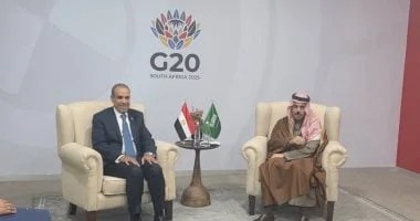 لقاء وزير الخارجية المصري مع نظيره السعودي في قمة العشرين
