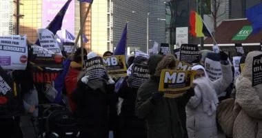 مظاهرات في بروكسل للمطالبة بتصنيف الإخوان منظمة إرهابية