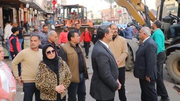 رفع الإشغالات بشارع الشرباصي في دمياط