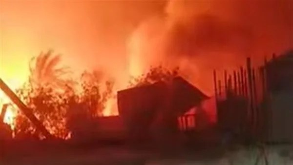 حريق في مخازن خشب بمنطقة المرج بالقاهرة