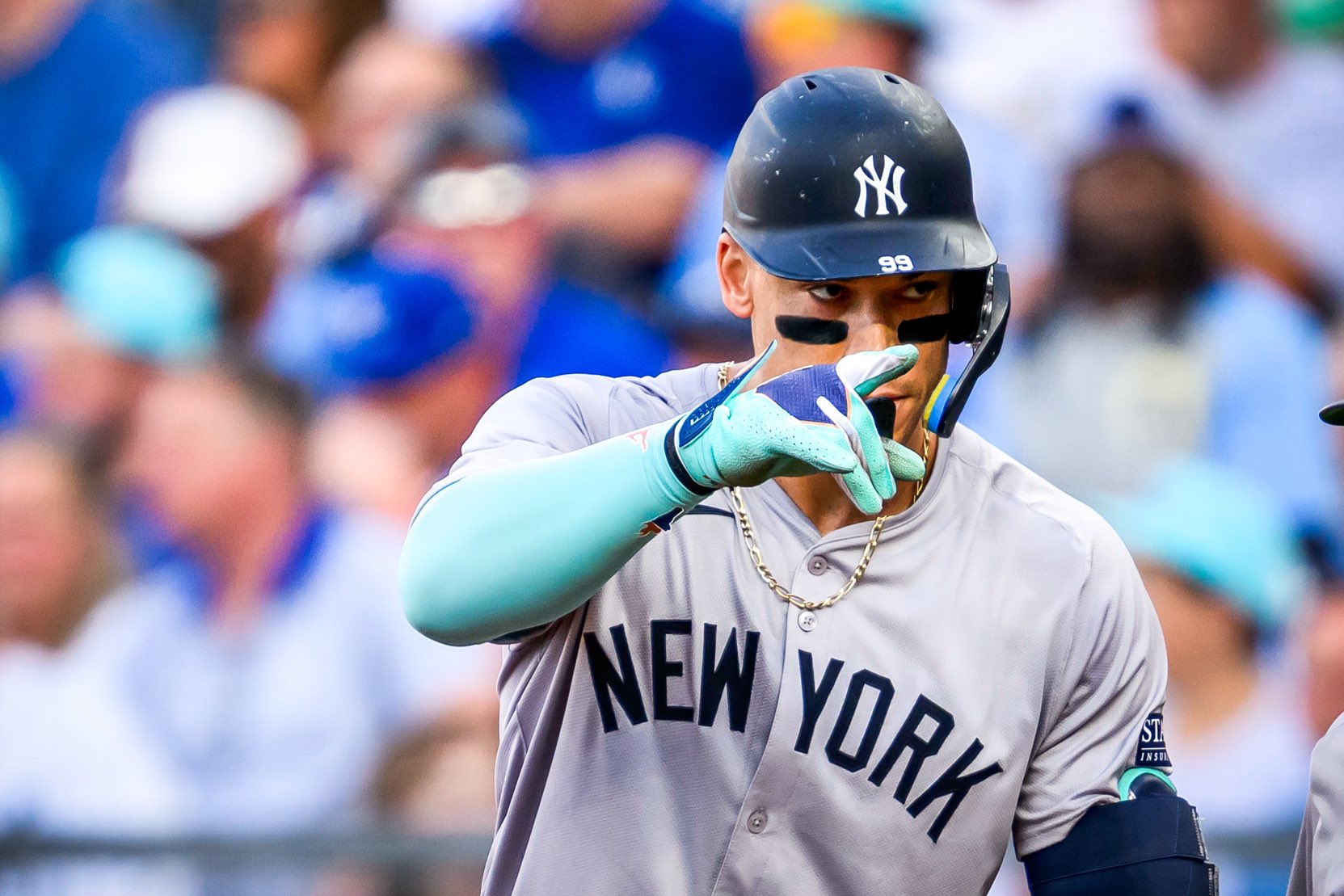 Aaron judge conectó su cuadrangular 25 de la temporada 2024 con los yankees.