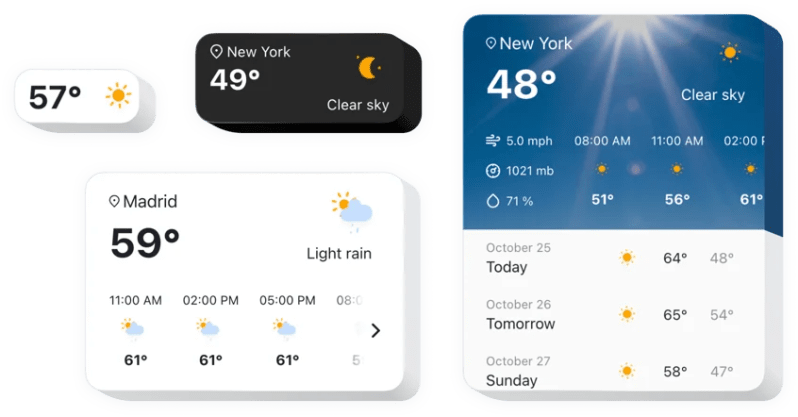Weather Widget Add Weather App To Html Website Free And Fast - Mobile Abstract Designs for Desktop