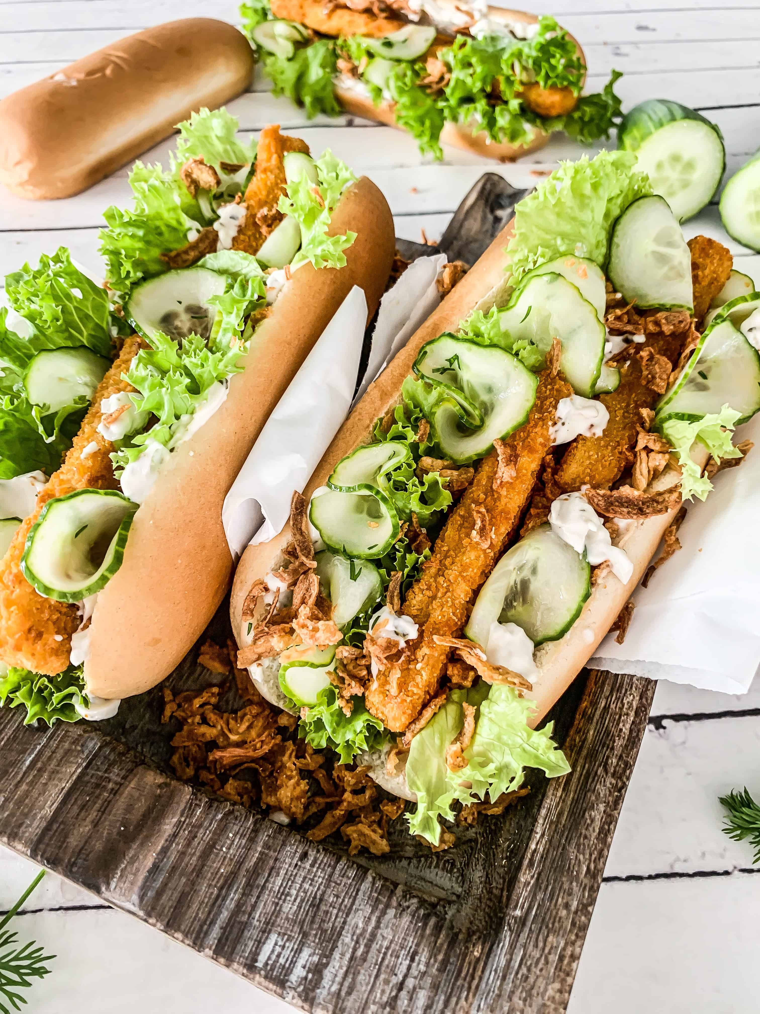 Fischstäbchen Hot Dogs