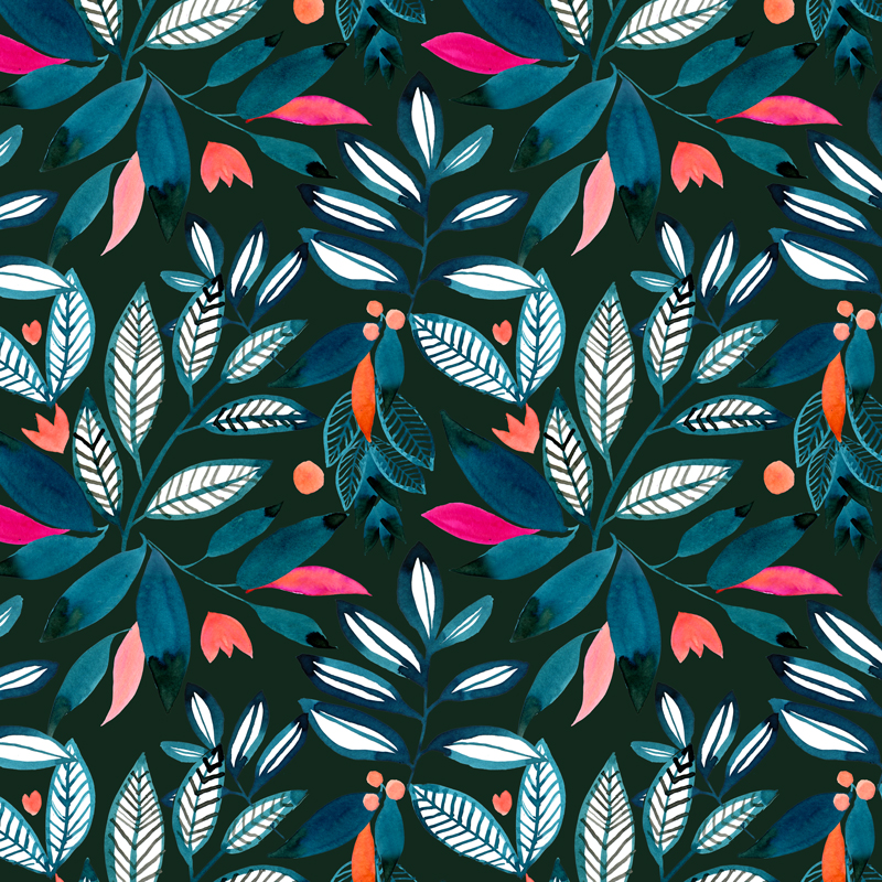 motif illustration végétal naif