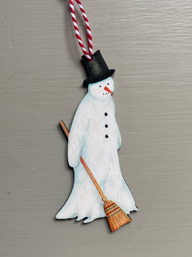Snowman - wooden hanging decoration