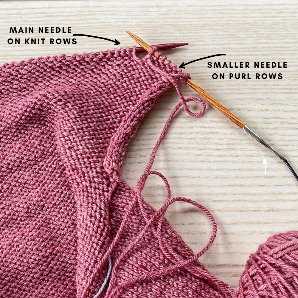 Front Armhole in Azalea – Elizabeth Smith Knits