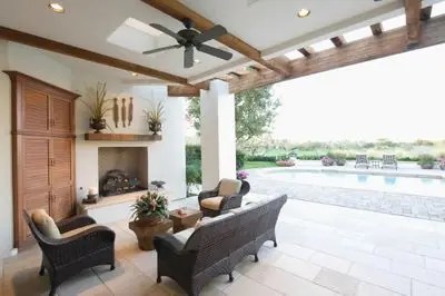 Luxury outdoor living space at a Santa Monica home represented by Elizabeth Sorgen.