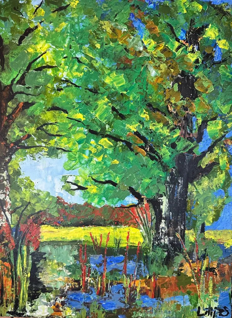 Erin Lilli Pine Bush Landscape Study #2, 2025 Acrylic on 12" × 16" canvas panel A1216CP25LS01