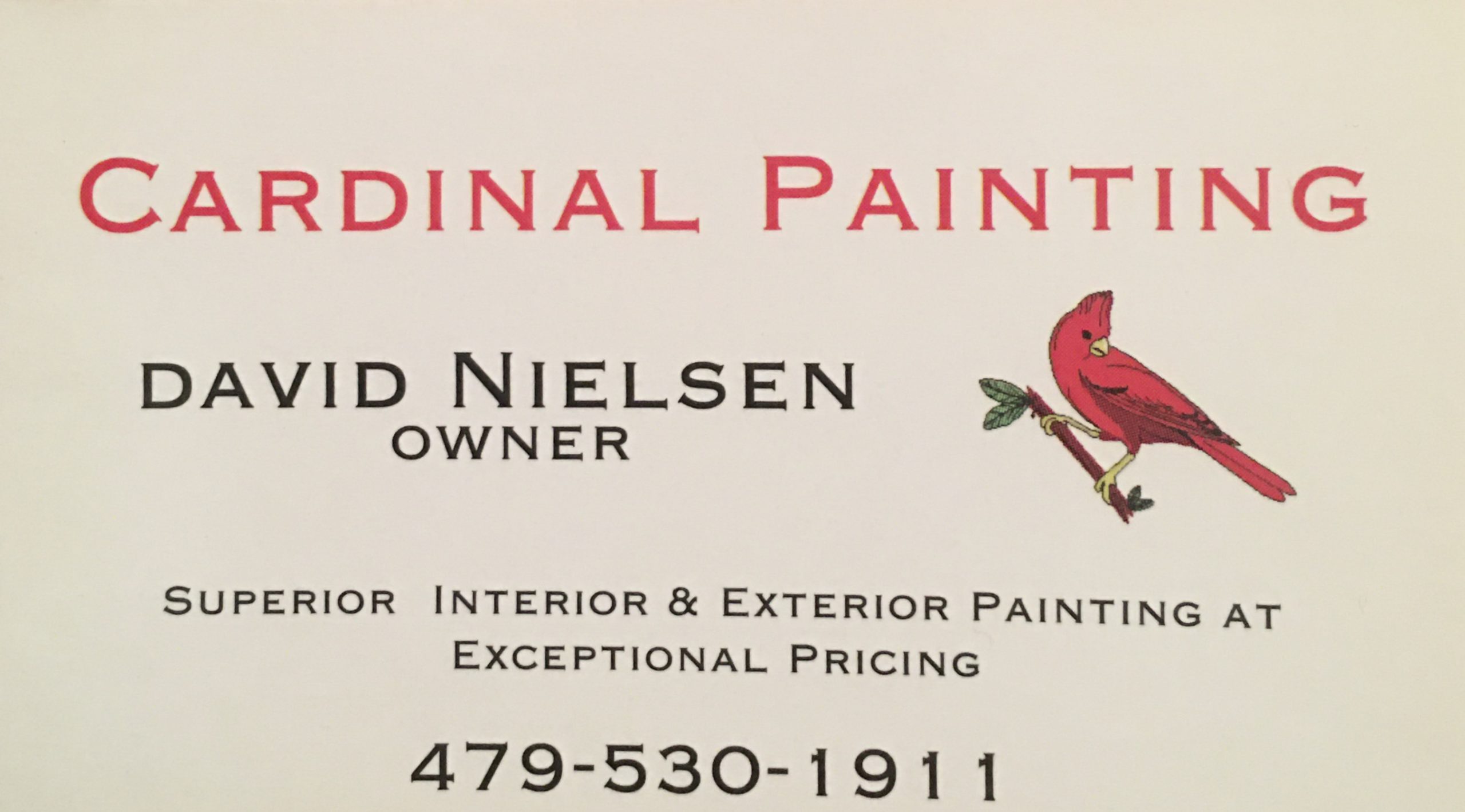 Cardinal Painting David Nielsen 479-530-1911