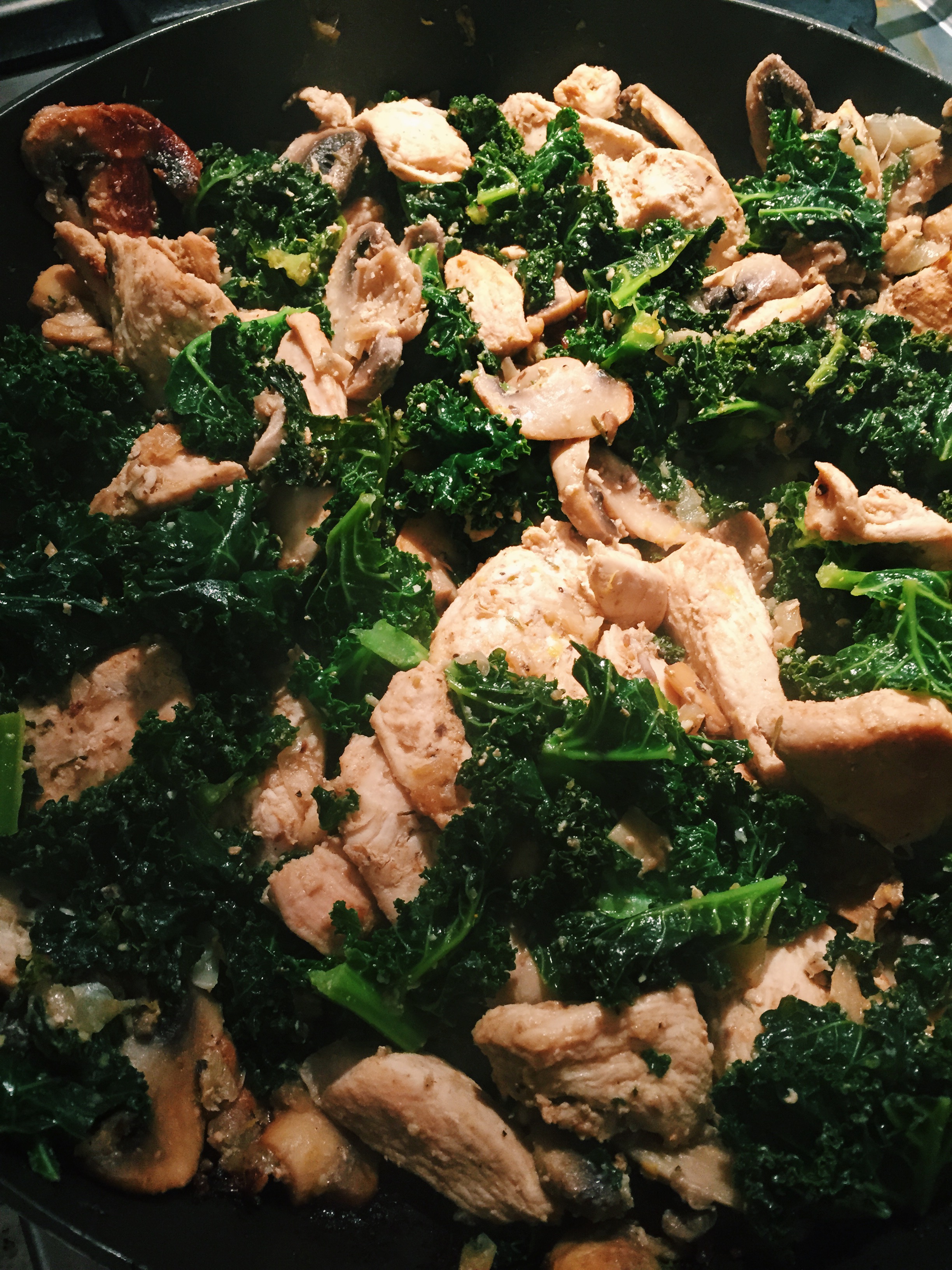 Chicken, Mushrooms and Kale, Oh My!