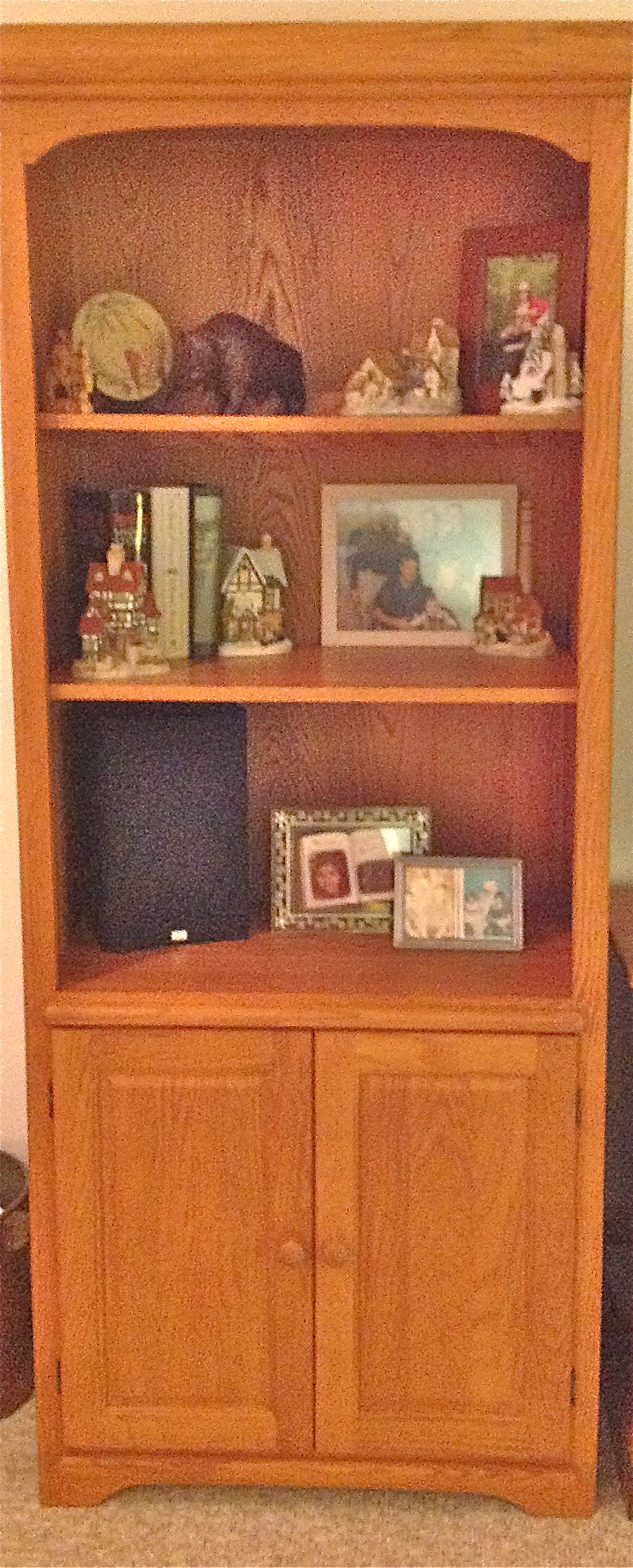Staging shelves: Three quarters of the books were packed away.