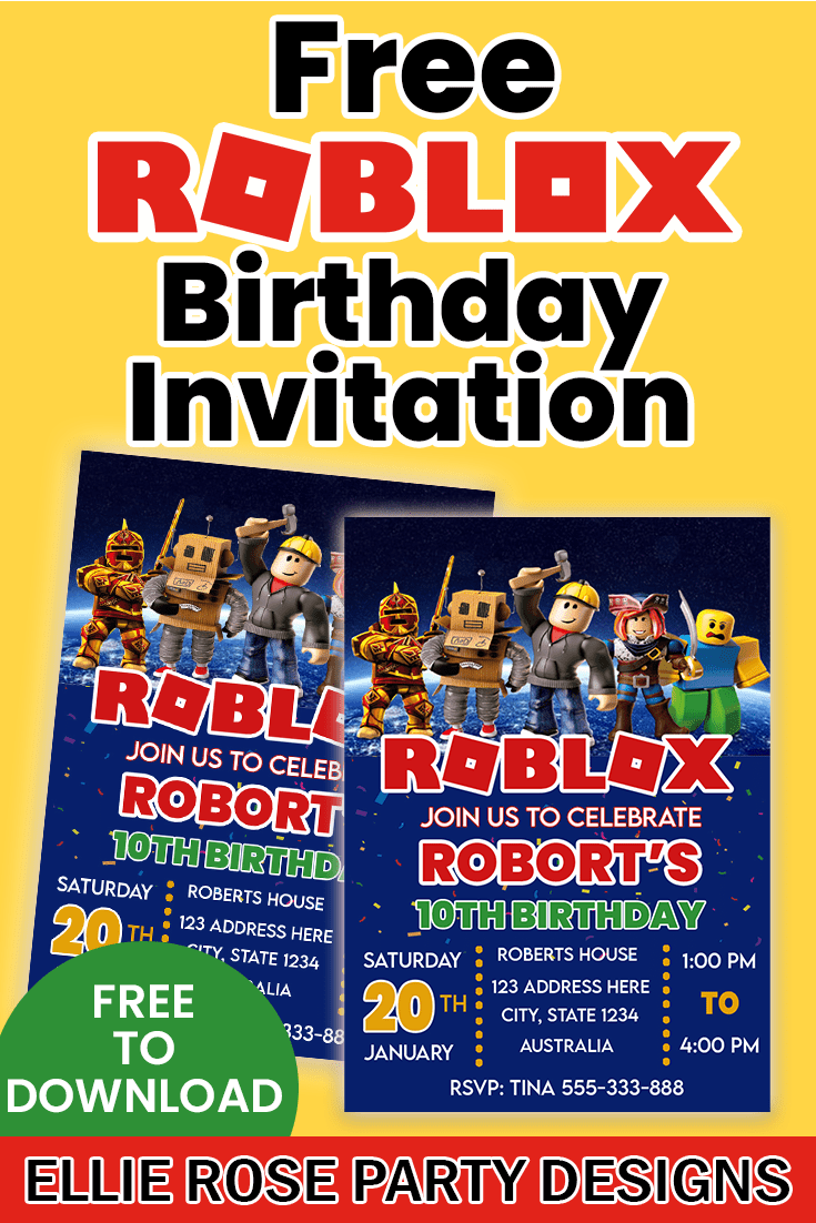 Free Roblox Birthday Invitation Templates Free Printable Holdings ROBLOX BIRTHDAY INVITATION 