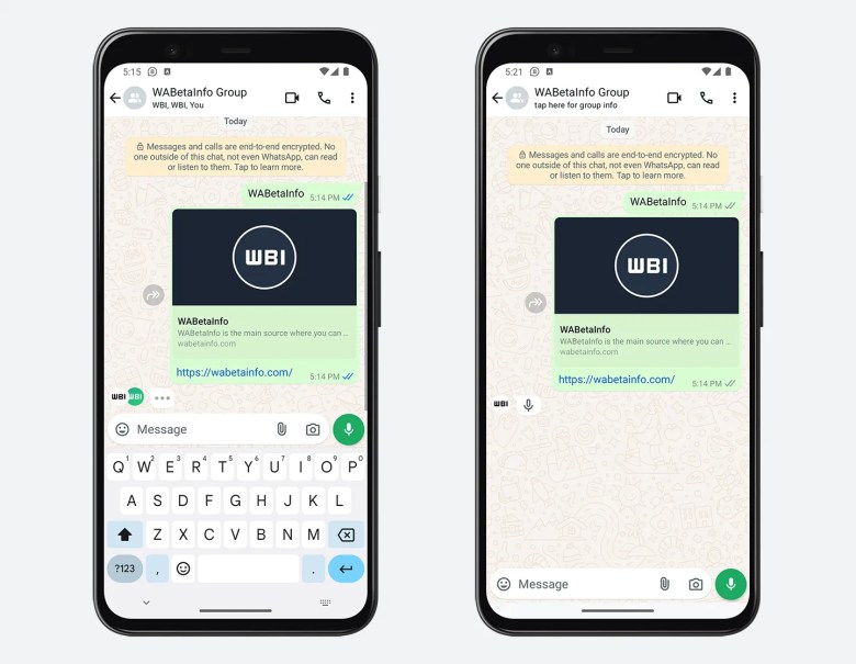 Nueva interfaz de WhatsApp icono de escribiendo
