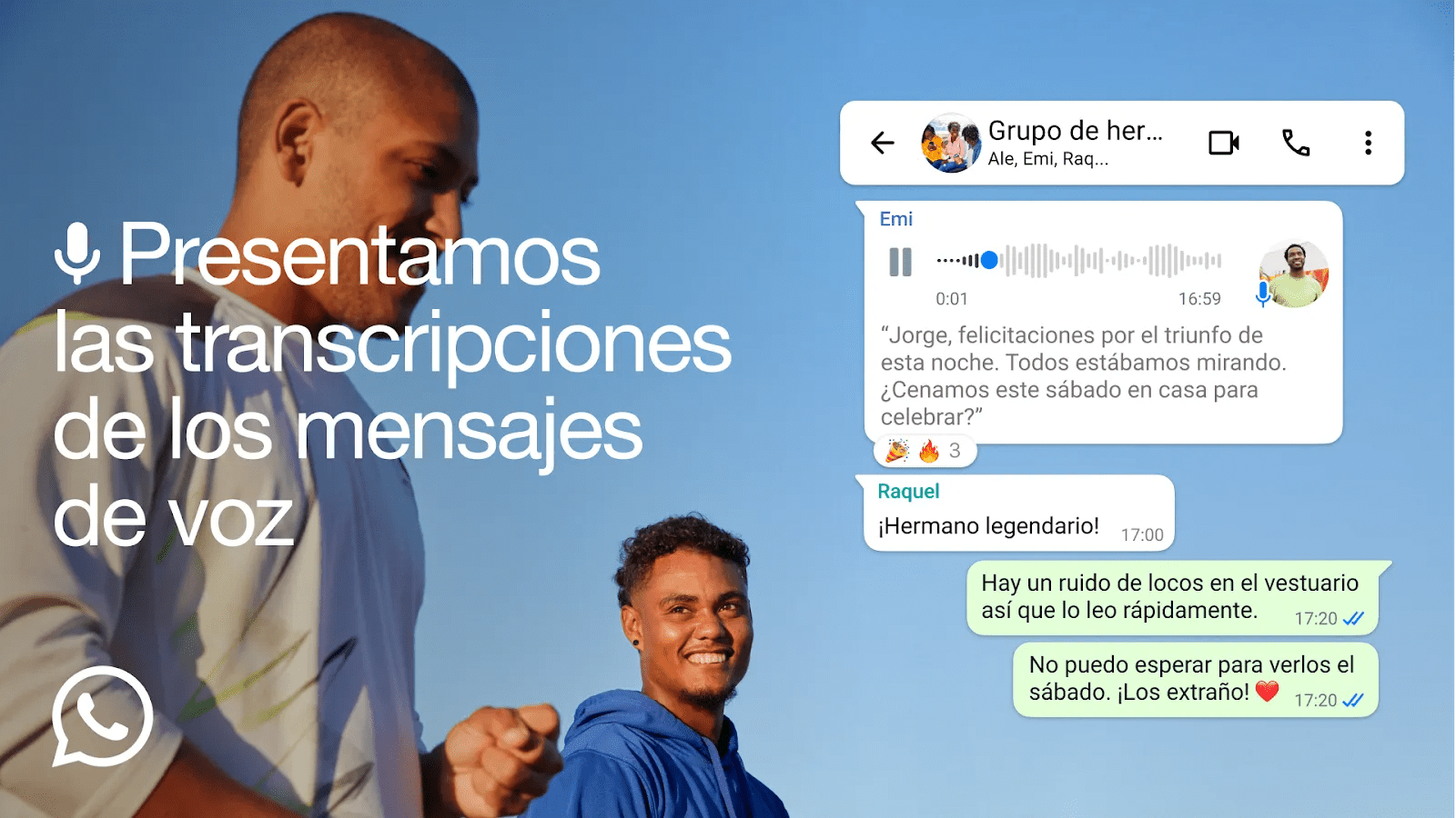 Transcripciones de notas de voz en WhatsApp