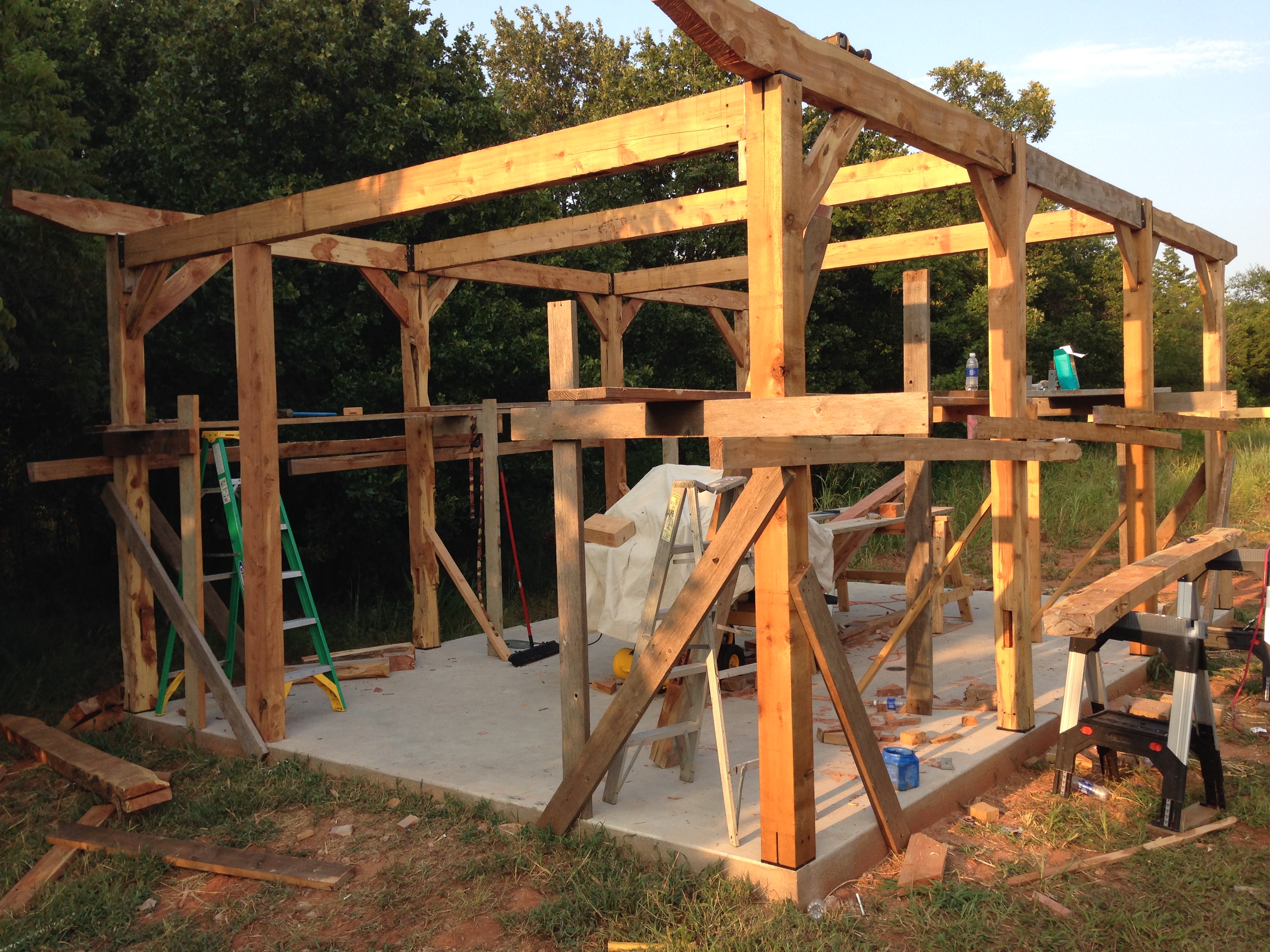 The design will be the envy . red cedar post and beam construction Â« Elm Tree Garden