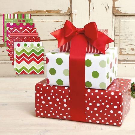 Christmas Wrapping Papers Bags Boxes and Basket