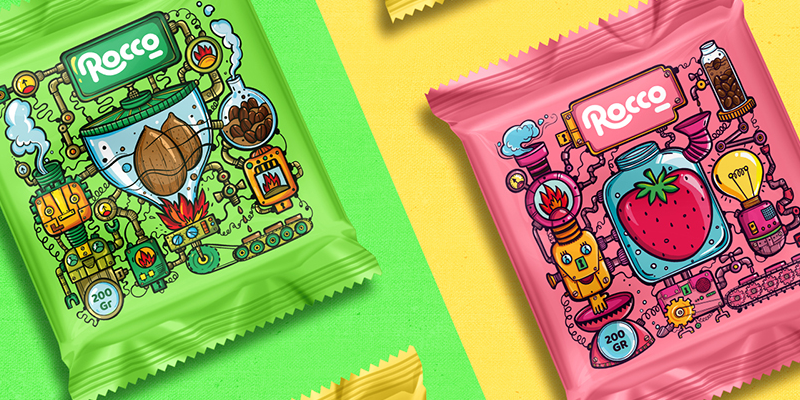 Rocco Chocolate presenta llamativo empaque con coloridas ilustraciones ...