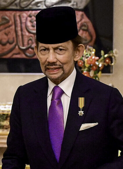 Retrato oficial del sultán Hassanal Bolkiah de Brunei en 2025.