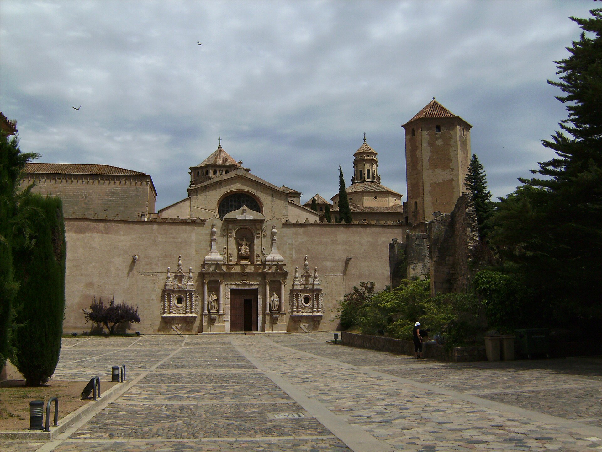 Vista exterior del Real Monasterio de Santa María de Poblet, en Tarragona.