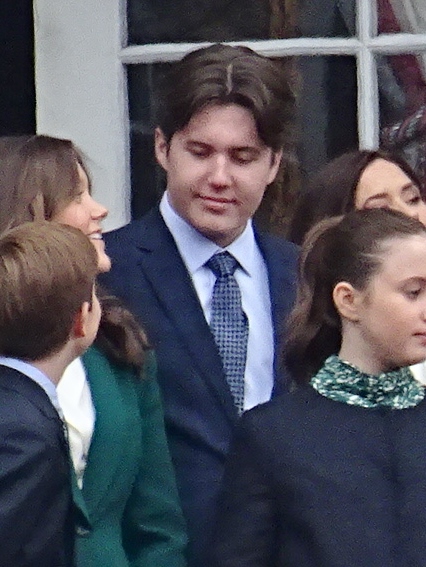El príncipe heredero Christian de Dinamarca junto a la princesa Josephine en el palacio de Amalienborg durante el cumpleaños de la reina Margarita II en abril de 2023.