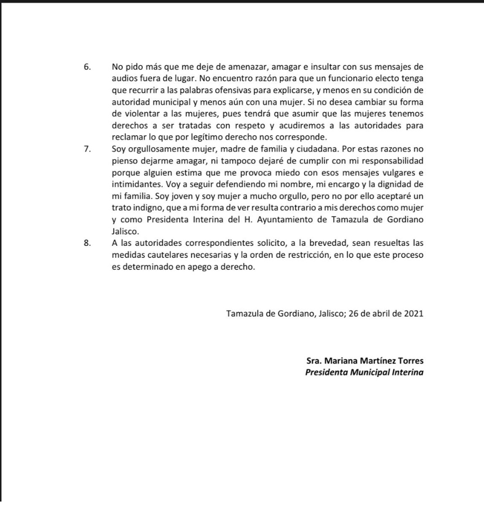 , Alcaldesa interina de Tamazula denuncia violencia política de Género