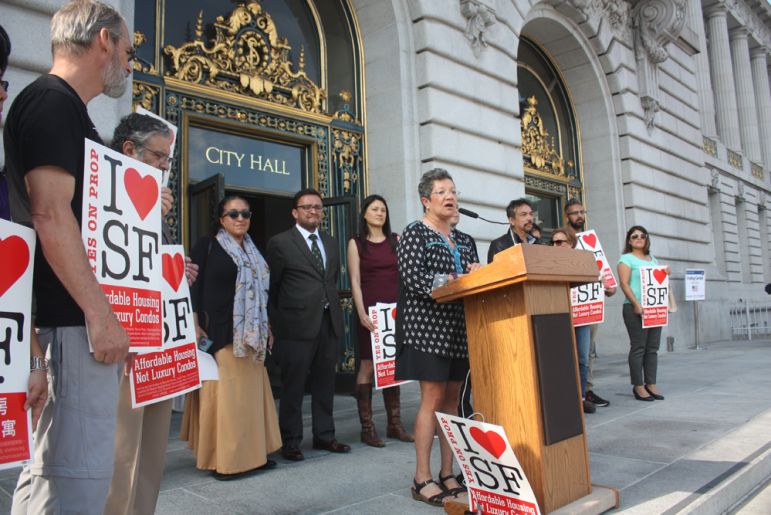 San Francisco native Mercedes Marquez—a former assistant secretary for Community Planning and Development for the National Council of State Housing Agencies, who was nominated by President Obama—speaks in support of Prop I on Oct. 14. Save the Mission released the framework of it’s Mission Stabilization Plan to be completed by Jan. 31, 2017 if voters approve Proposition I on Nov. 3. Photo Alexis Terrazas