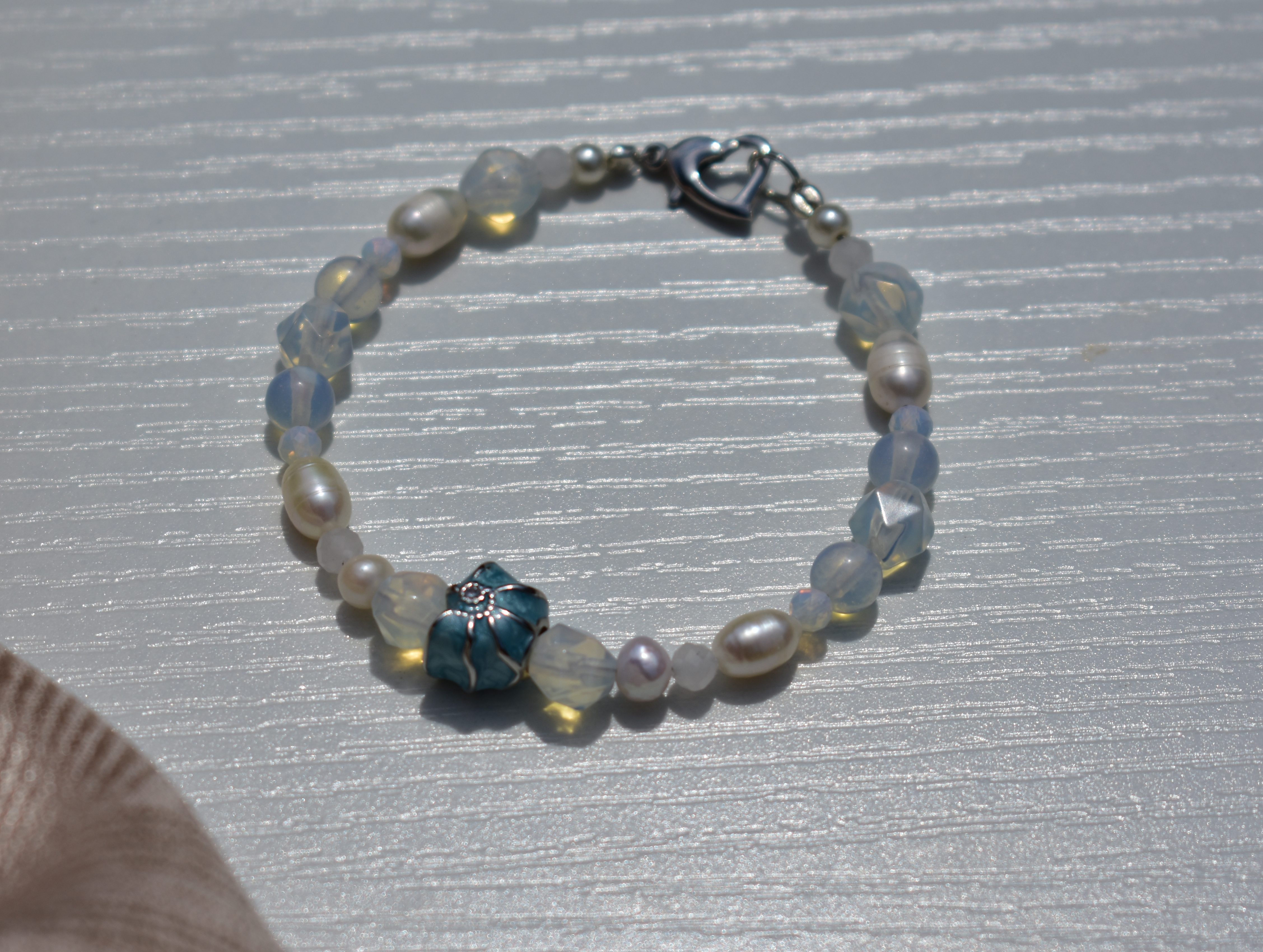 Nerida//Opalite Moonstone & Pearl Bracelet