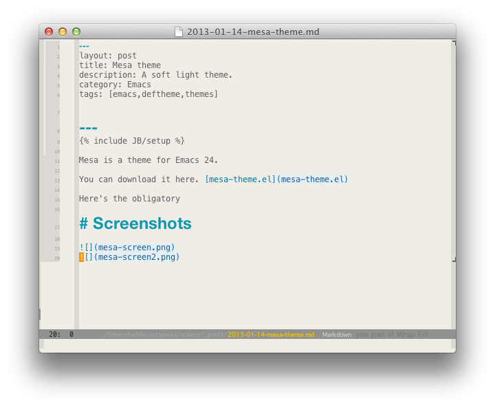 Tangerine Theme Emacs Fodder - Light Background Collection - Mobile Quality