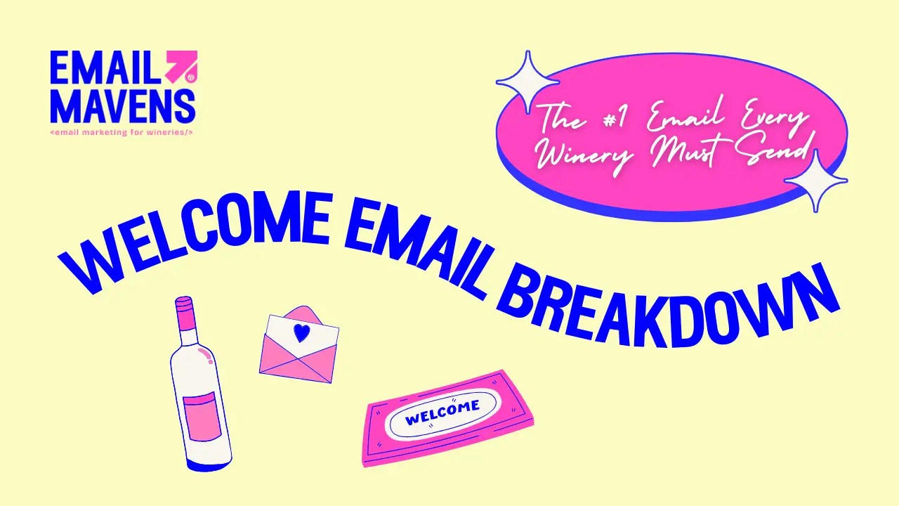 Winery welcome email examples: the three types, reviewed