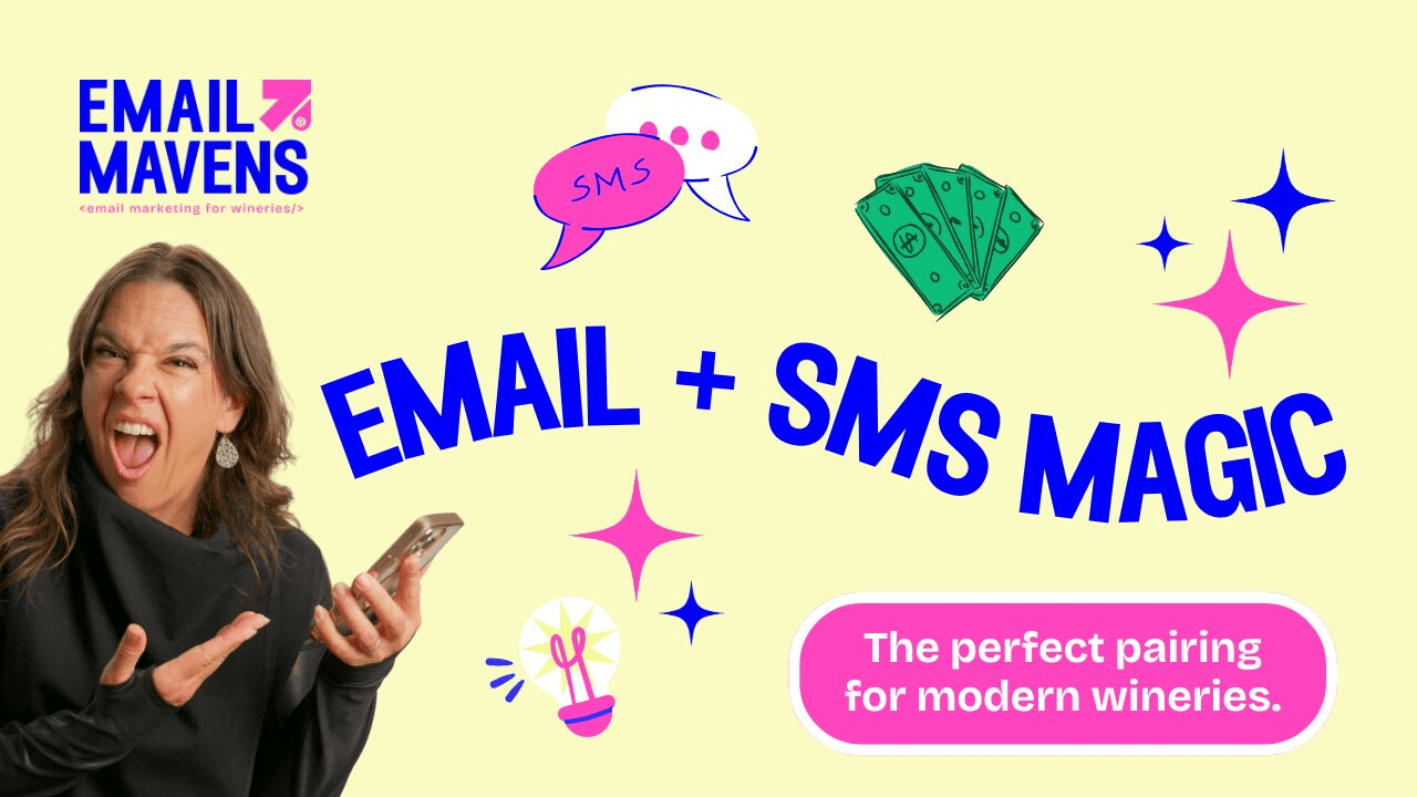 Learn how email and SMS marketing for wineries work together to increase Black Friday and holiday sales. Plus, get the 1–2 Punch Cheat Sheet.